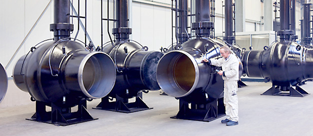 Gaspipeline Kugelhähne